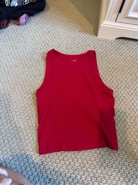 Hollister Deep Red Ribbed Tank Top